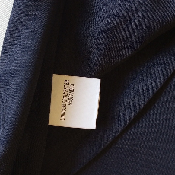 Kay Unger Sequined Lace Cap Sleeve Flounce Dress With Satin Slip 4 Navy - Picture 10 of 12